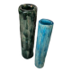 Two enameled tubular vases