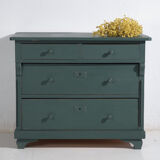 Antique painted pine chest of drawers – European rustic green chest of drawers – circa 1900
