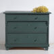 Commode ancienne en pin peint – Commode rustique européenne verte – circa 1900