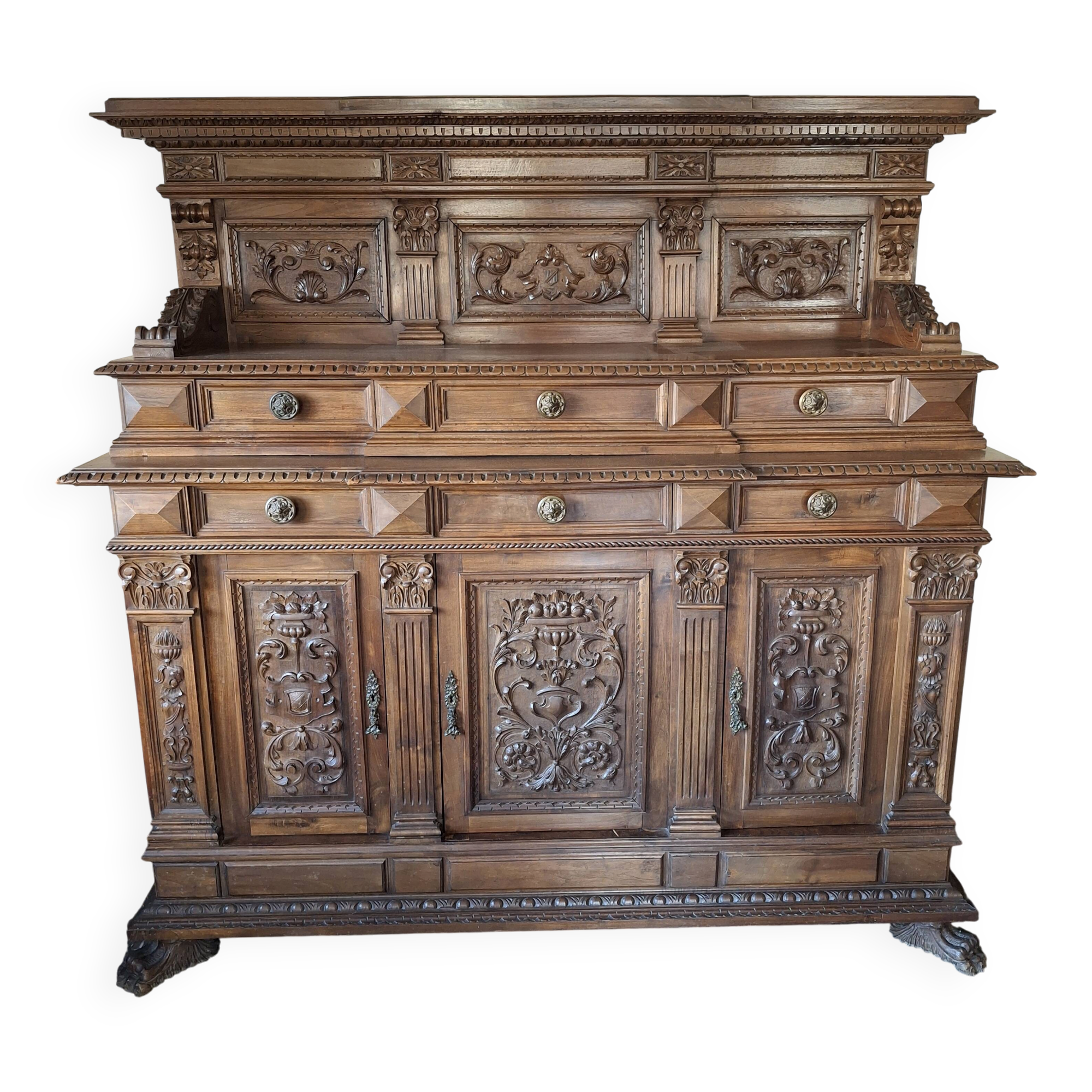 Buffet italien en bois sculpté, années 60