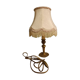 Vintage brass granny lamp | Ecru silk pagoda shade, 1950s/60s