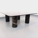 Vintage Italian square marble and glass coffee table from the 70s