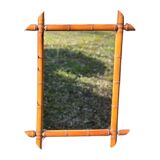 Miroir vintage en bois effet bambou