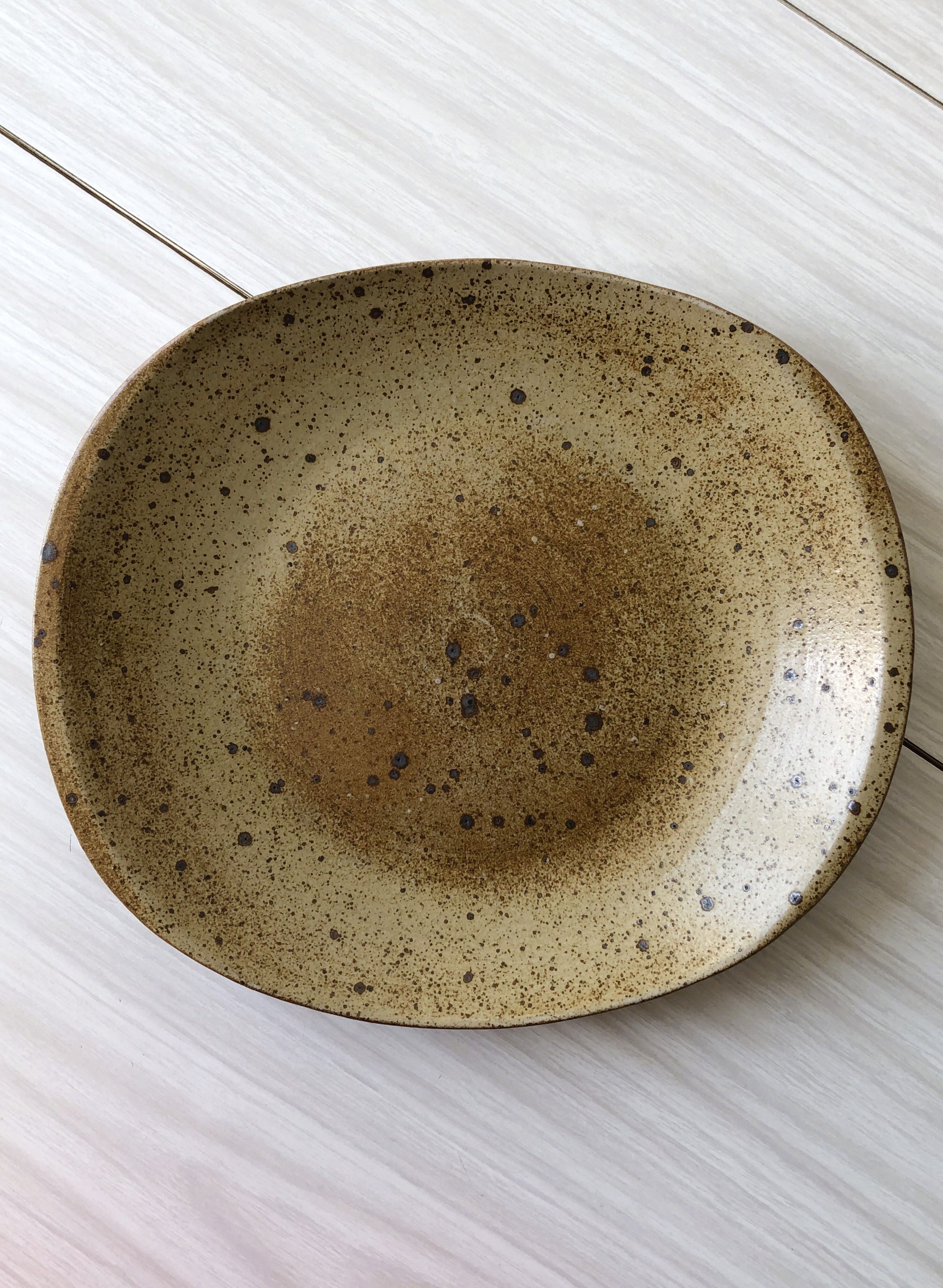 Pyrite stoneware serving dish