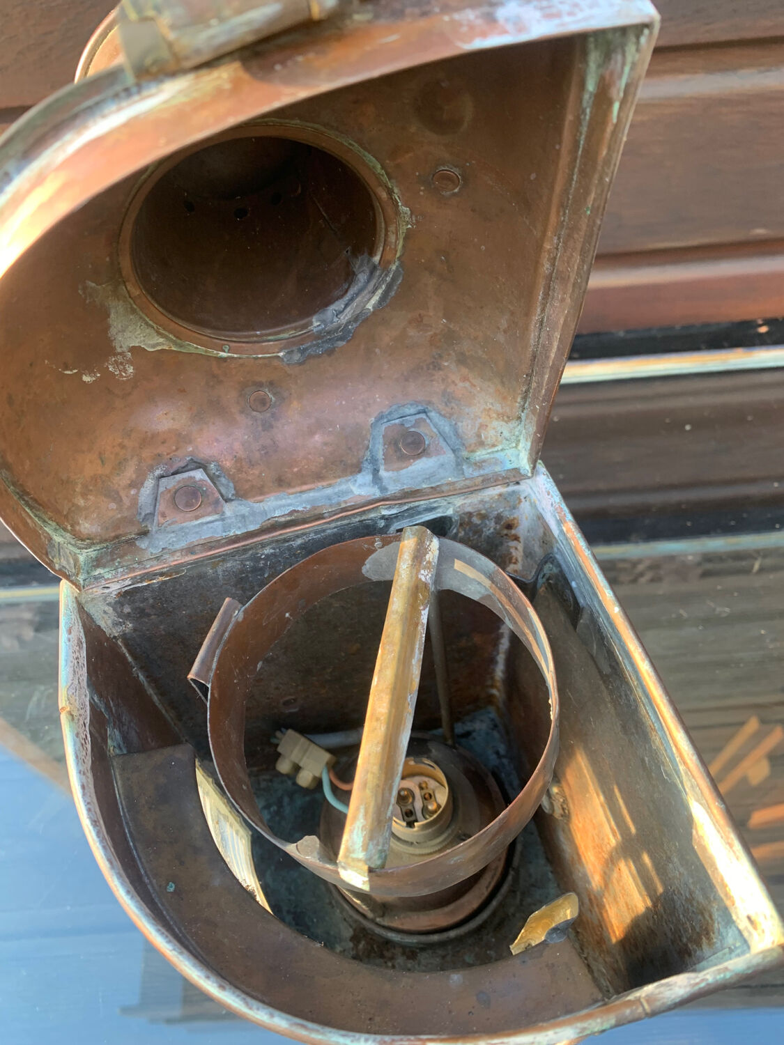 Late 19th century copper boat lantern