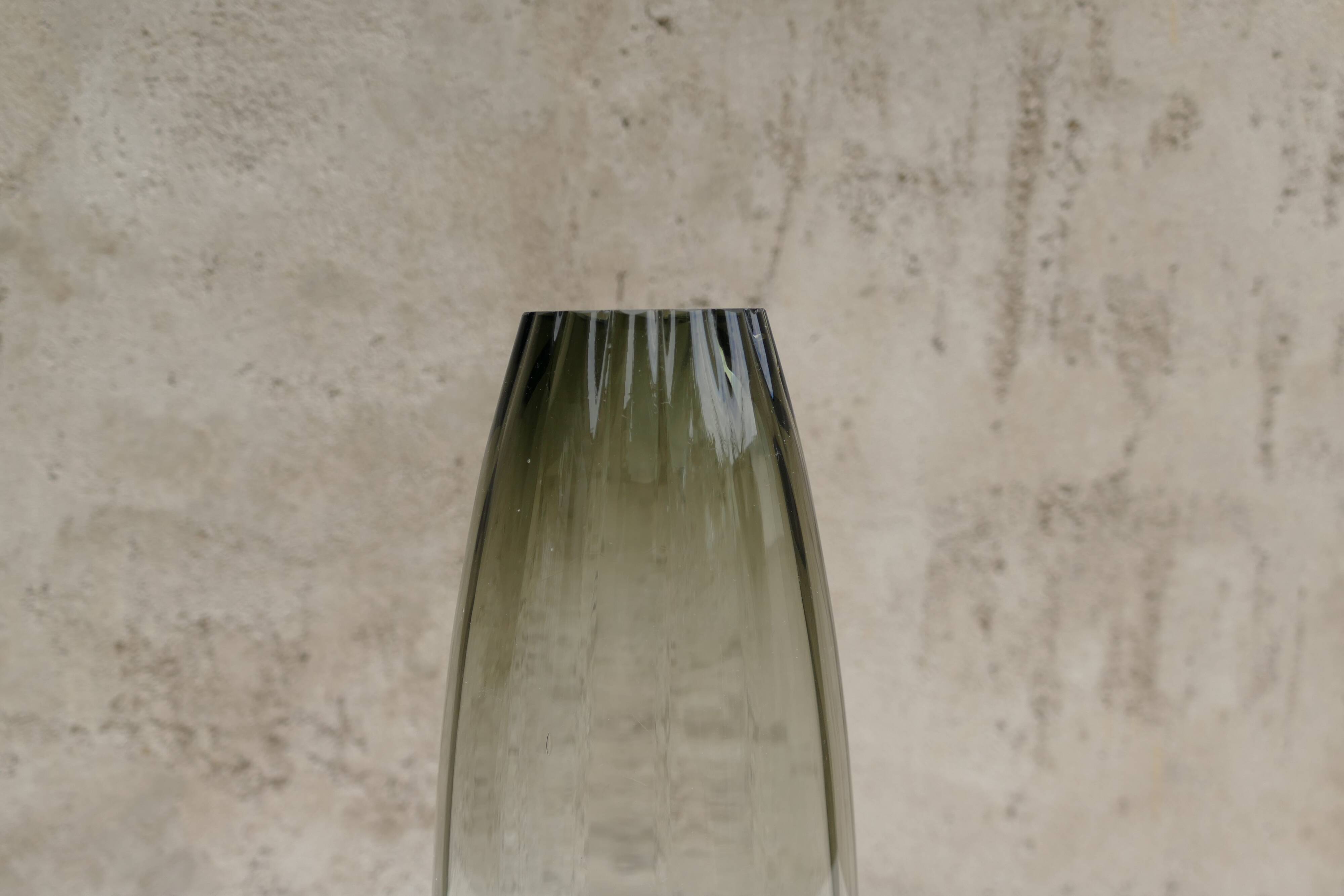 Vintage smoked glass vase