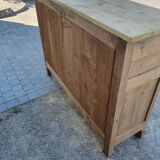 Bahut buffet furniture of old raw wood shallow