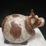 Vache en grès craquelé