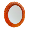 Oval orange acrylic glass backlit mirror