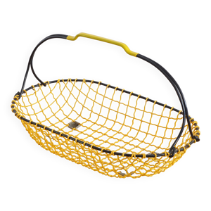 Corbeille en métal et plastique