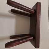 Step footrest solid wood vintage brutalist stool