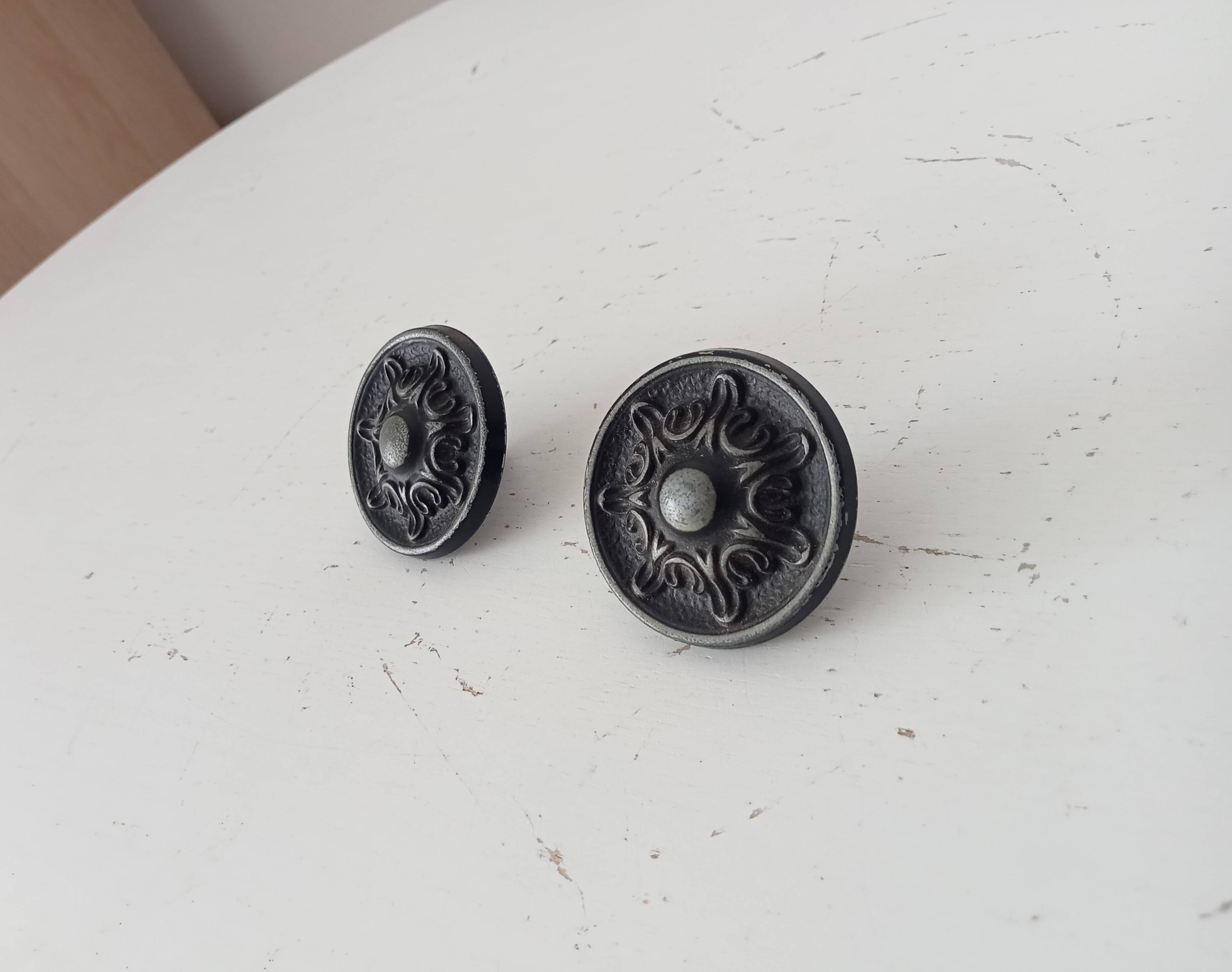 Pair of solid aluminium Victorian-style handles