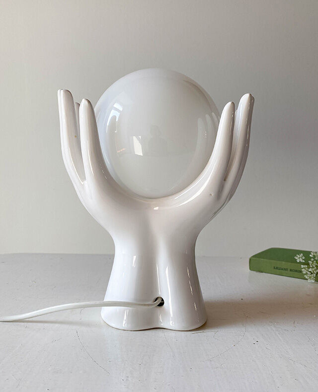 Hand lamp ceramic opal globe