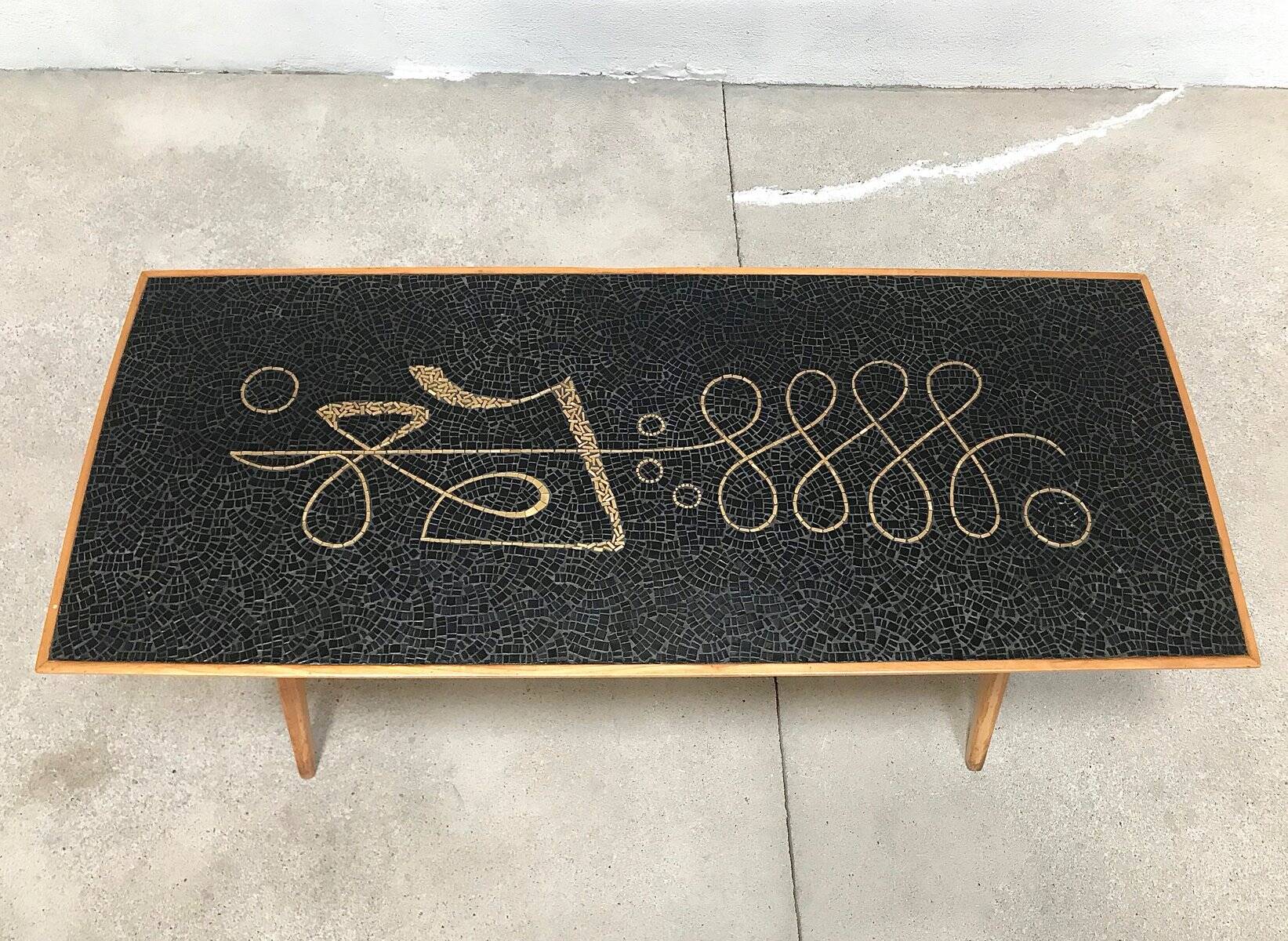 Handcrafted Mosaic coffee table by Berthold Müller, West-Germany 1950s