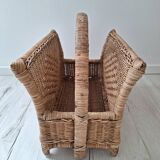 Rattan magazine holder