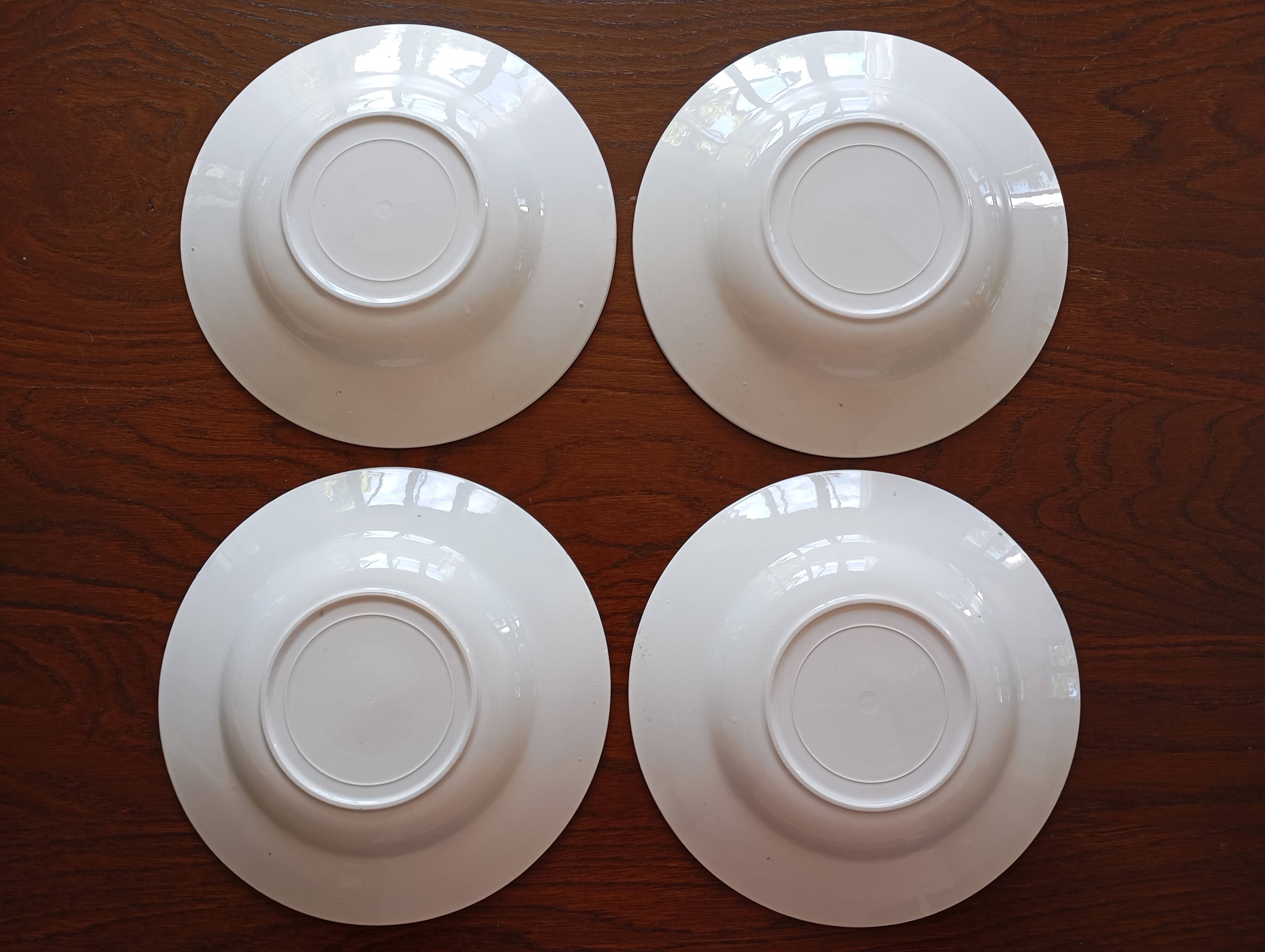8 soup plates Fenal Badonviller "Birds" vintage 1950s