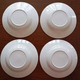 8 soup plates Fenal Badonviller "Birds" vintage 1950s