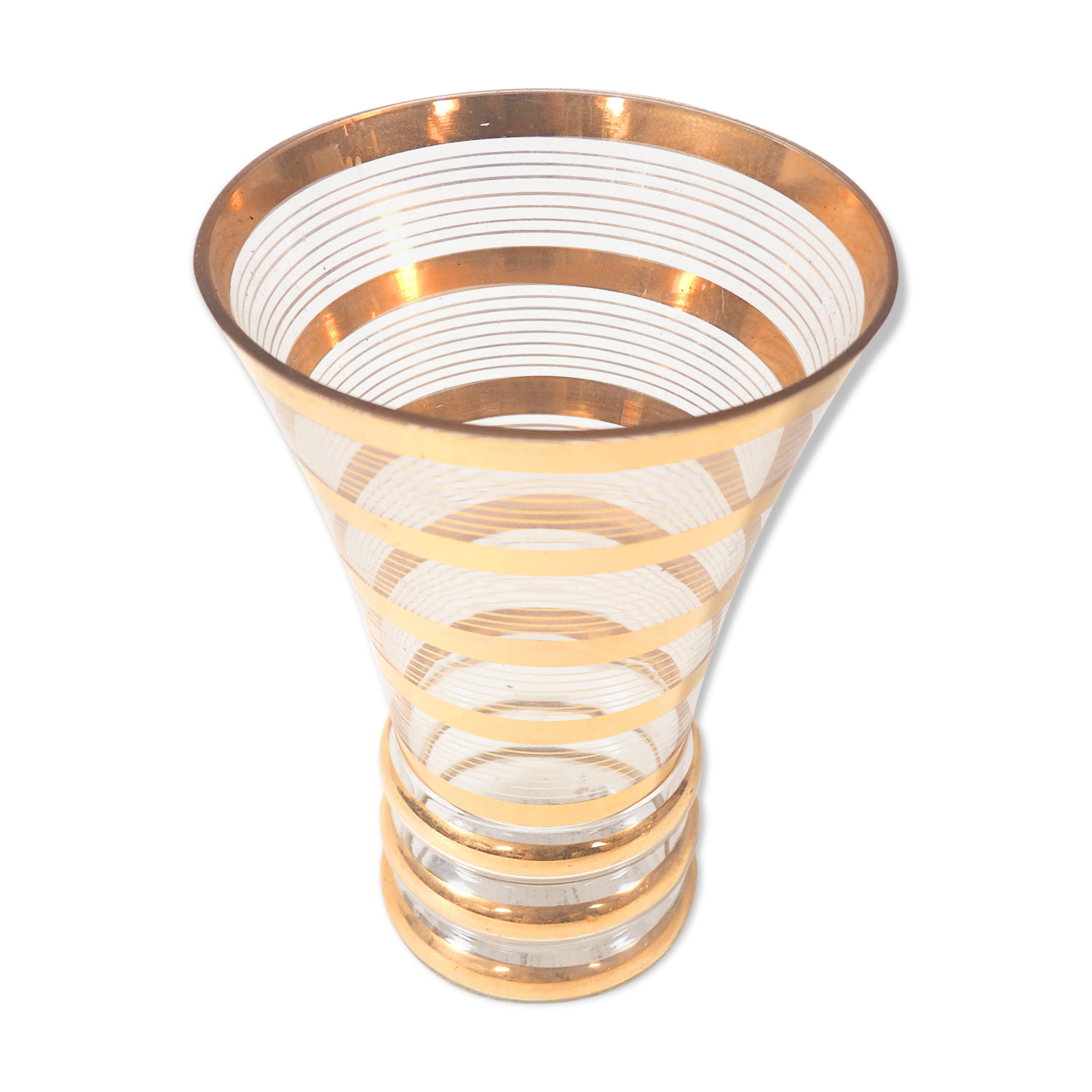 Vase glass golden 40s