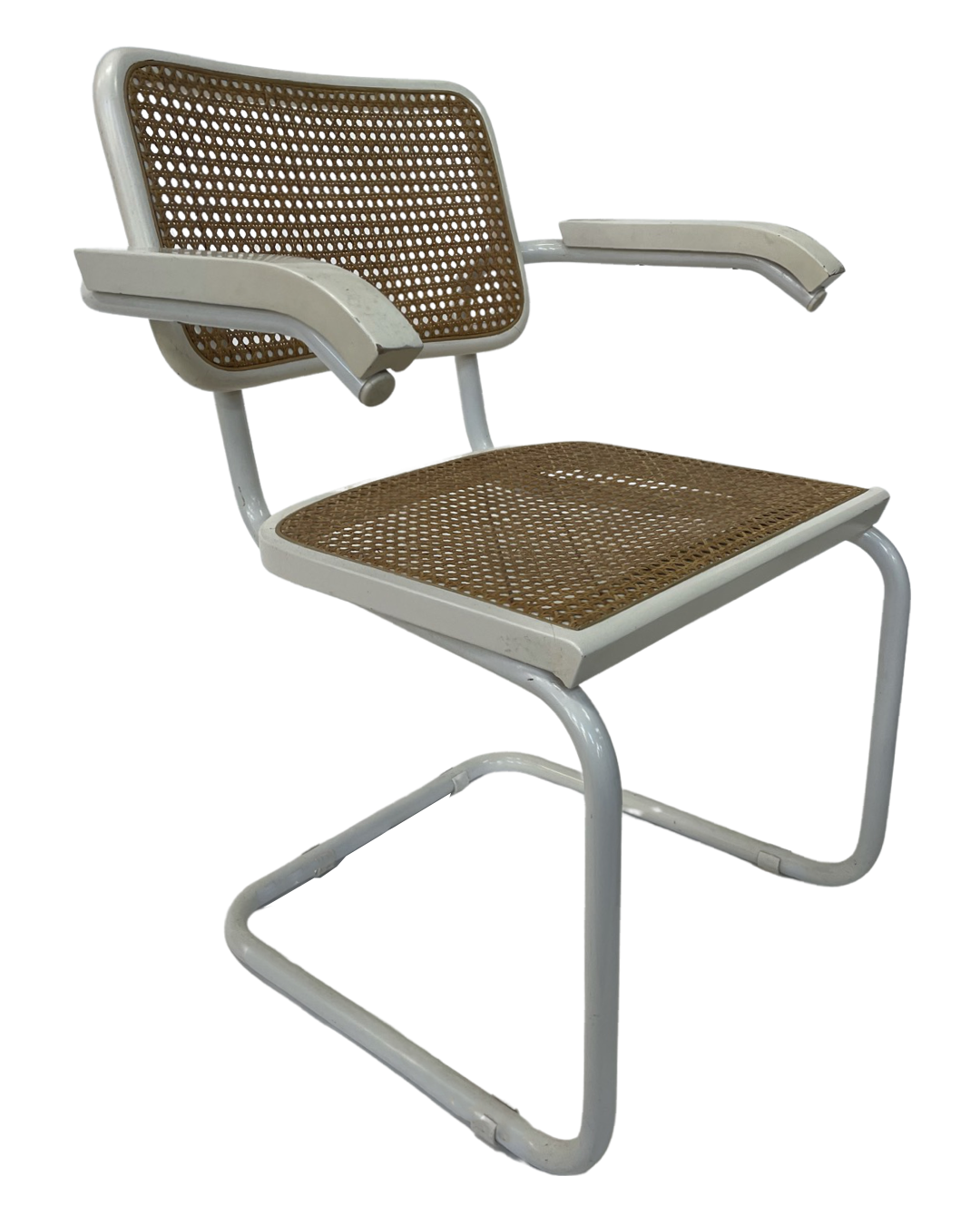 Cesca Chair model with armrest in white