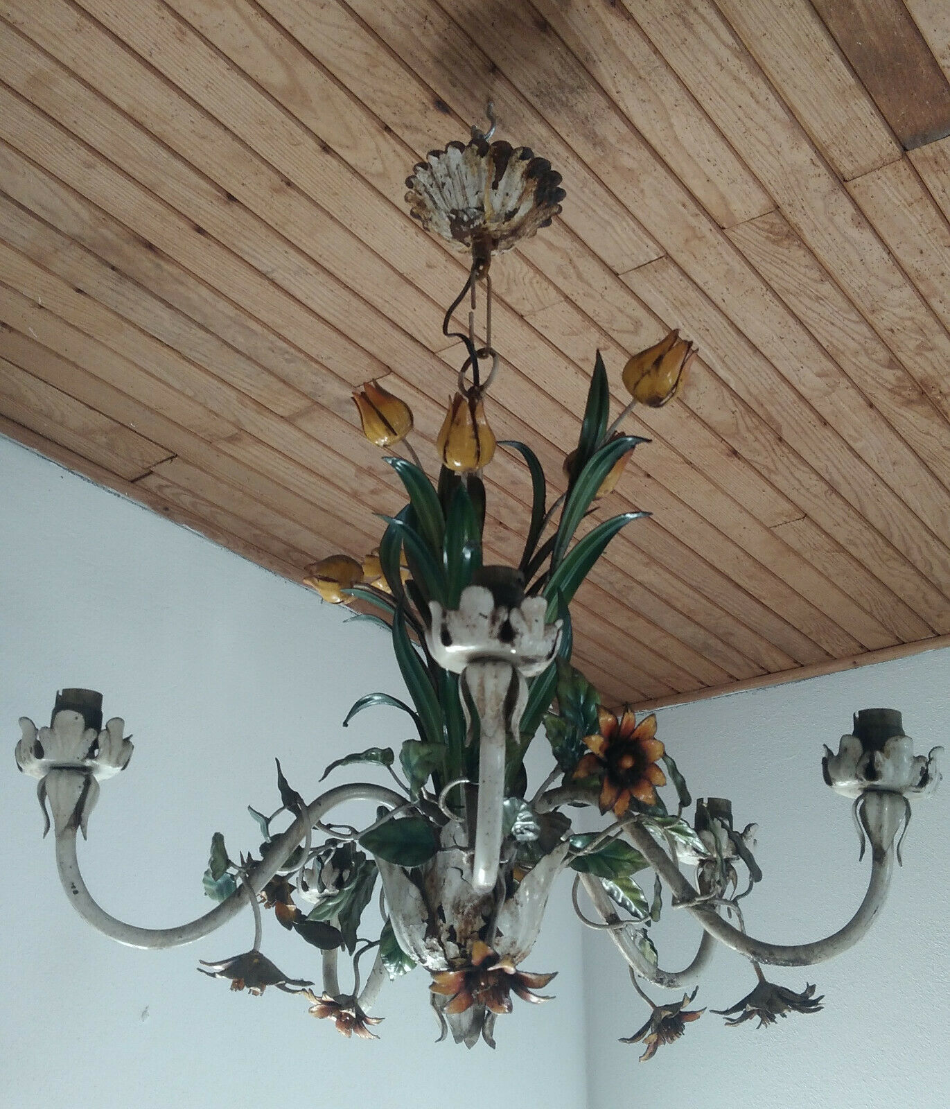 Painted iron chandelier 1950