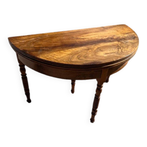 Table demi-lune en noyer