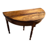 Half-moon table in solid walnut