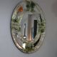 Mid-century round green Murano glass Italian mirror by Mazzega, 1960s