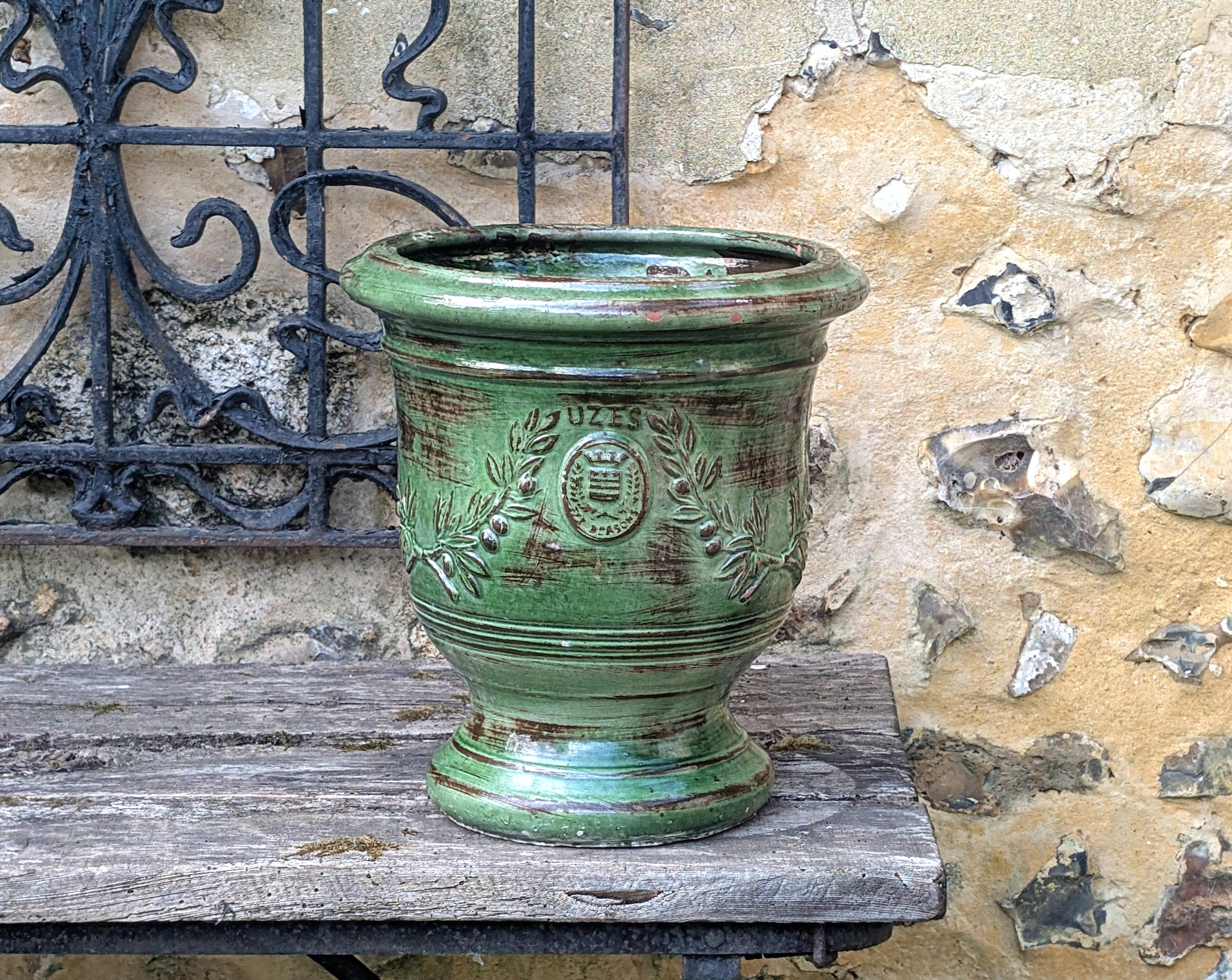 Uzès glazed earthenware planter