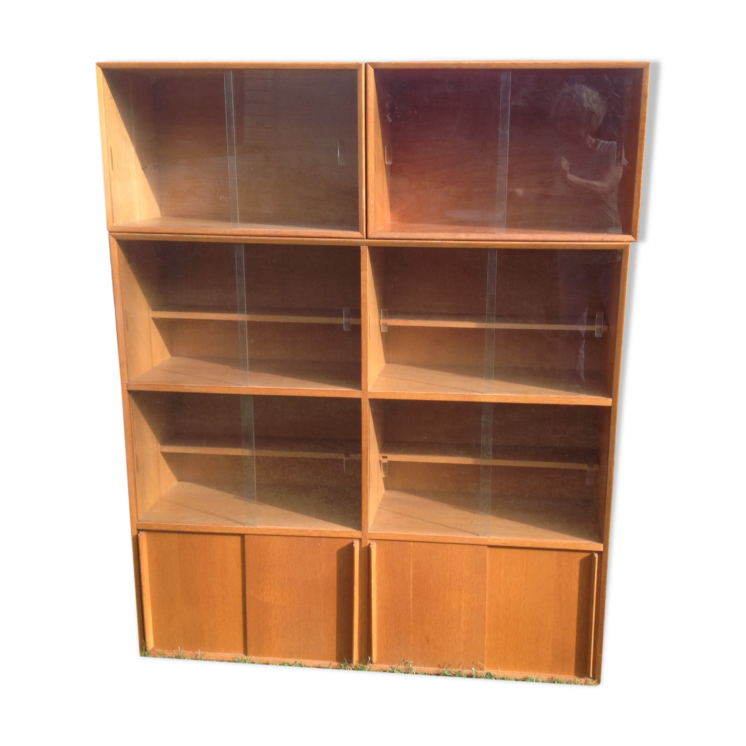 Bookcase teak 60s three elements