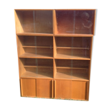 Bookcase teak 60s three elements