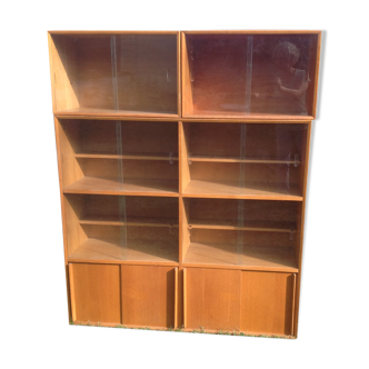 Bookcase teak 60s three elements