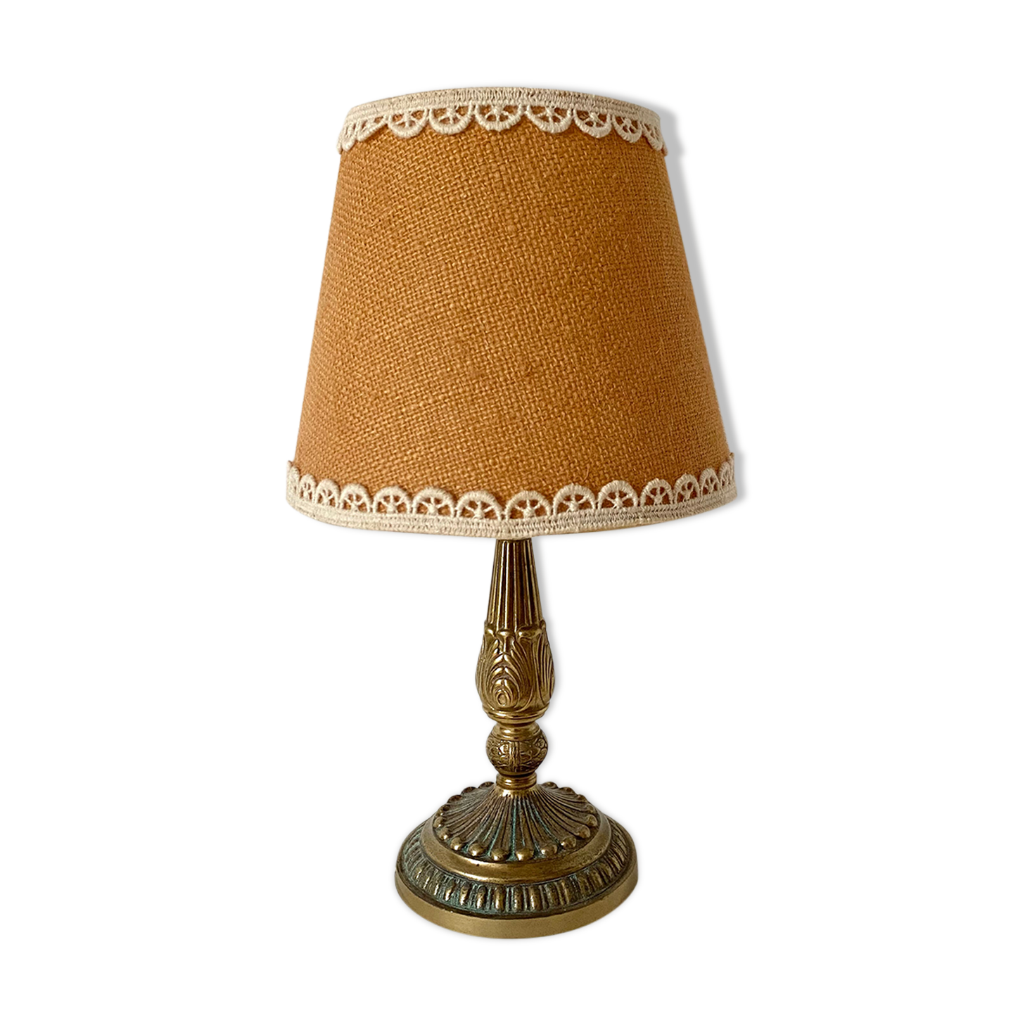 Golden brass table lamp