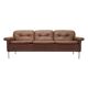Brown leather sofa, Danish design, 1960s, manufactured by AS Vejen Polstermøbe