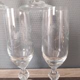 Set of 6 champagne flutes in chiseled glass