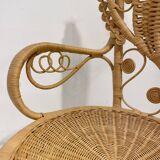Mid-Century Modern Rattan Armchair