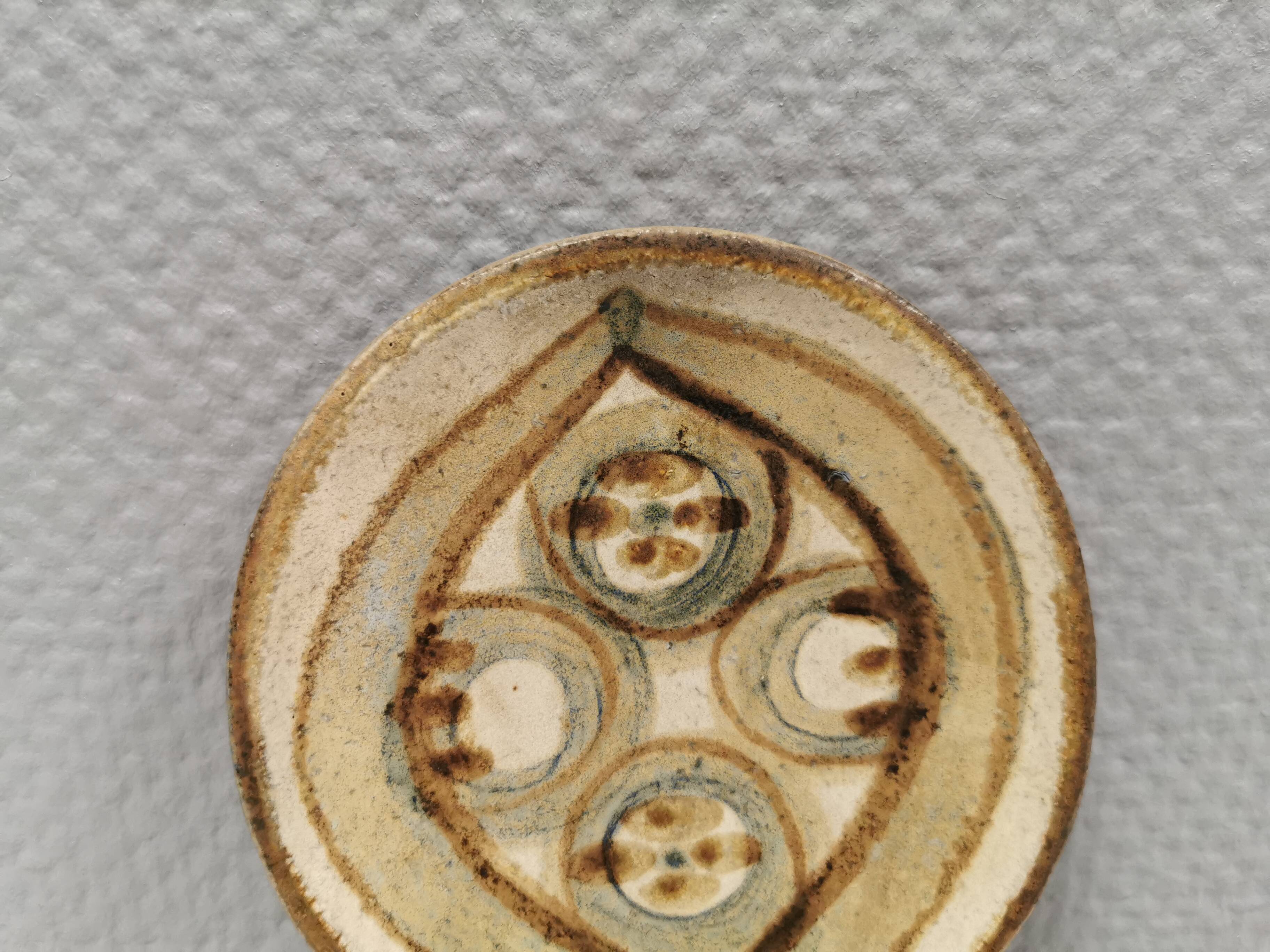 Wall-hung candle holder from Danish Søholm ceramics 1970s.