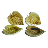 Four ceramic leaf cups from Les potiers d’Accolay