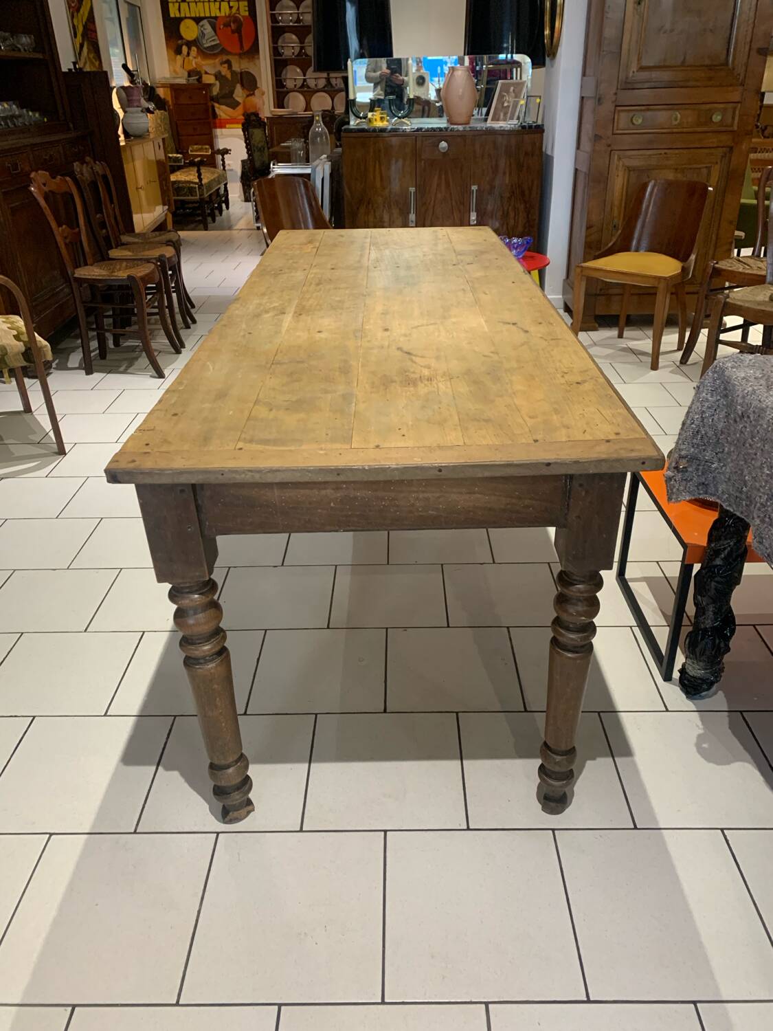 Old rustic 19th century farmhouse table
