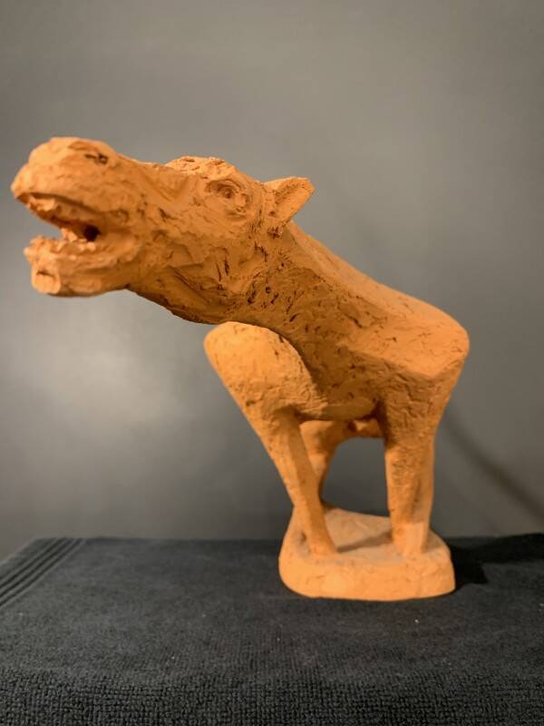 Animal Sculpture Horse, Terracotta, Unique Piece, 1960s