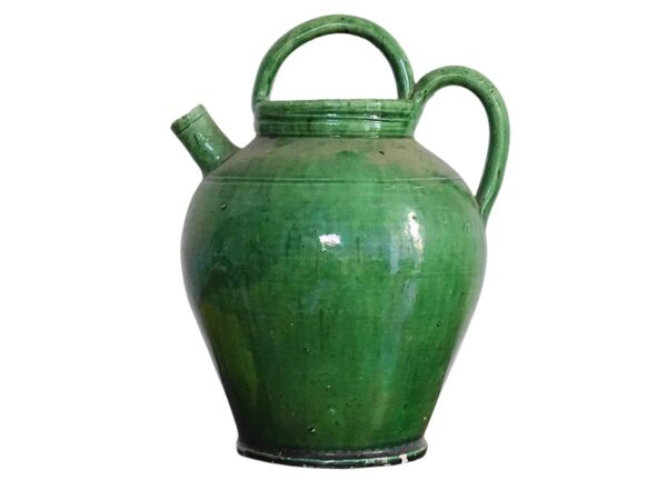 Gargoulette antique française à glaçure verte, Provençale