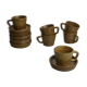 Set of 6 cups in sandstone with saucers