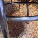 Pair of tubular metal bistro chairs