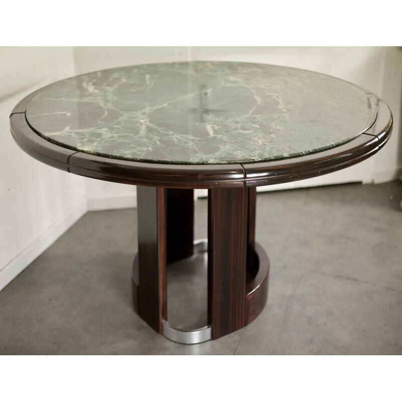 Marble and macassar dining table 1970 France