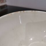 Old white bowl with blue edging Stamped Trèfle 50'S