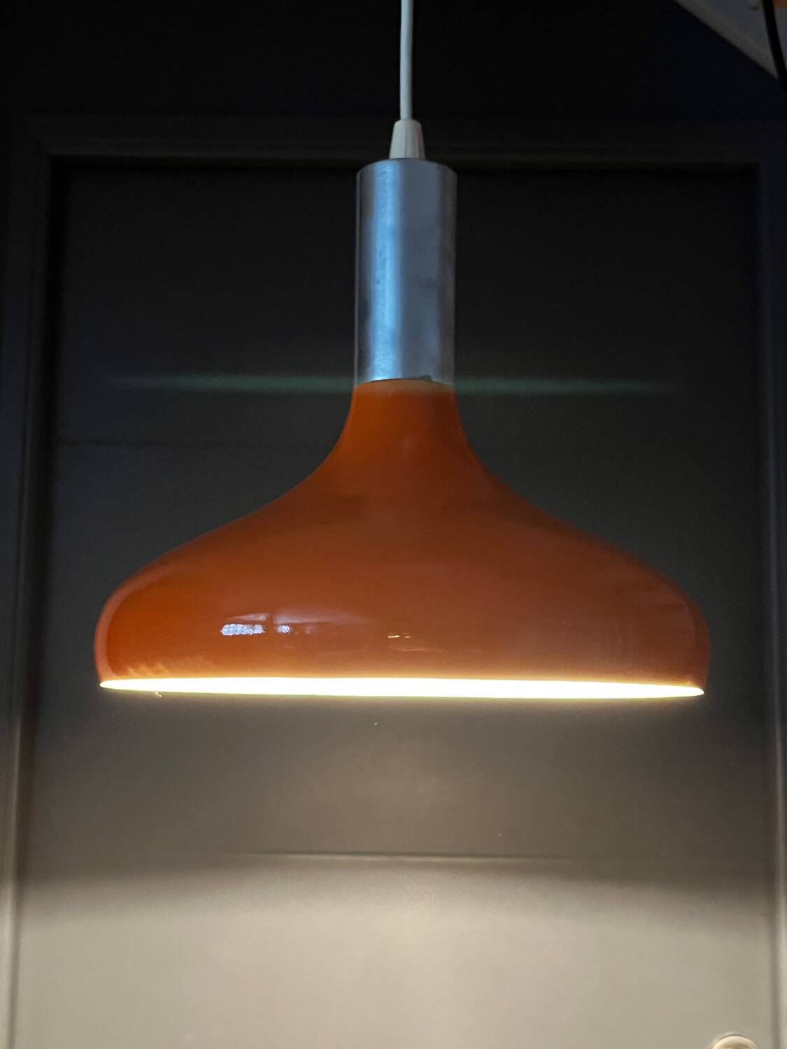 Space age orange 70s pendant light