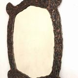 Brutalist vintage mid century mirror