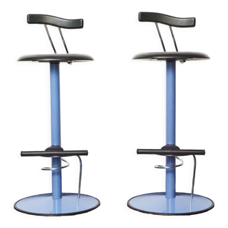 Pair of purple bar stools, Italy 1980s.