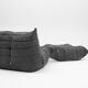 Togo lounge chair and pouf in black fabric by Michel Ducaroy for Ligne Roset, 1973, set of 2