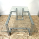 Old glass and chrome coffee table, 70
