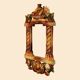 Miroir vintage en bois peint polychrome, 70´s